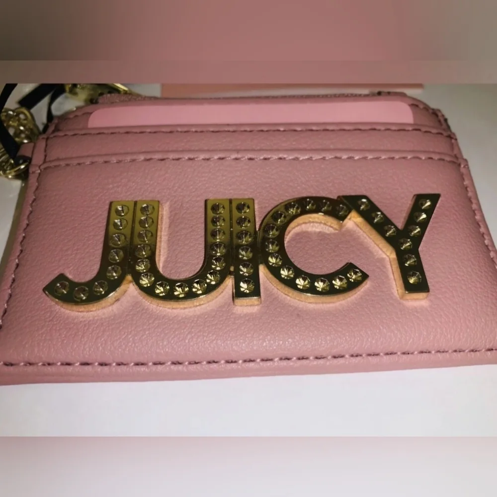 Juicy Couture Pink 'JUICY' Card Holder Keychain - Picture 2 of 3